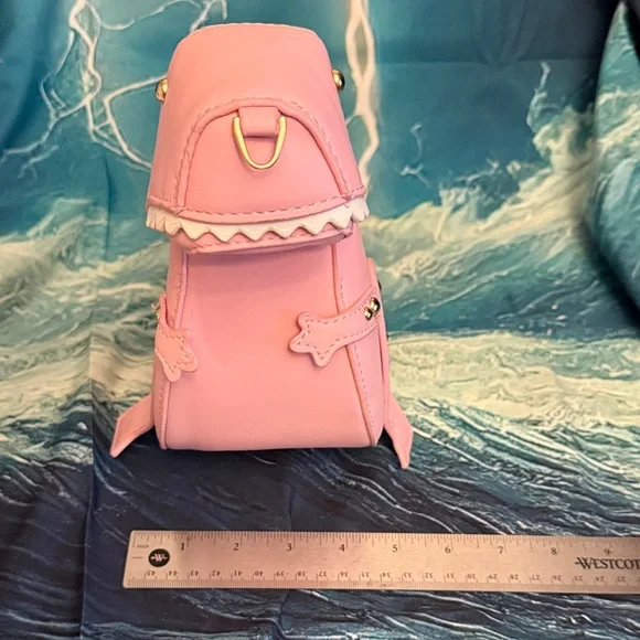 Pink Dino Crossbody Bag - Cute Novelty Shoulder Purse - Picture 2 of 6